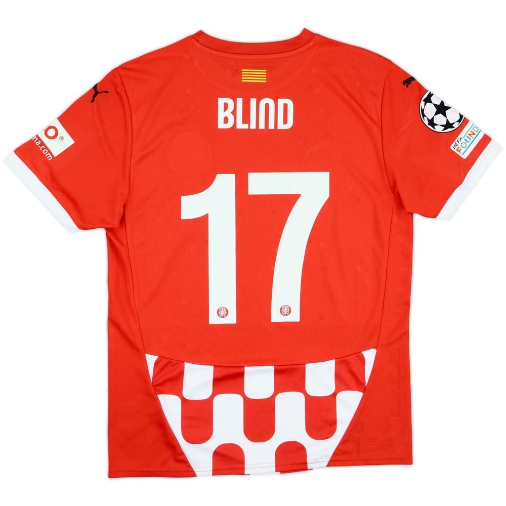 2024-25 Girona Match Issue Champions League Home Shirt Blind #17