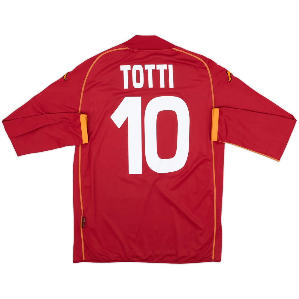 2008-09 Roma Home L/S Shirt Totti #10 - 6/10 - (M)