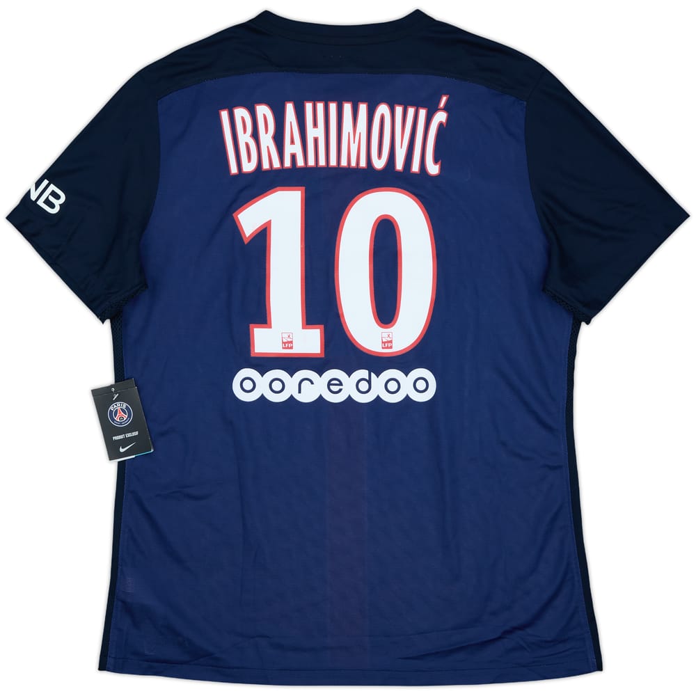 2015-16 Paris Saint-Germain Authentic Home Shirt Ibrahimovic #10 (XL)