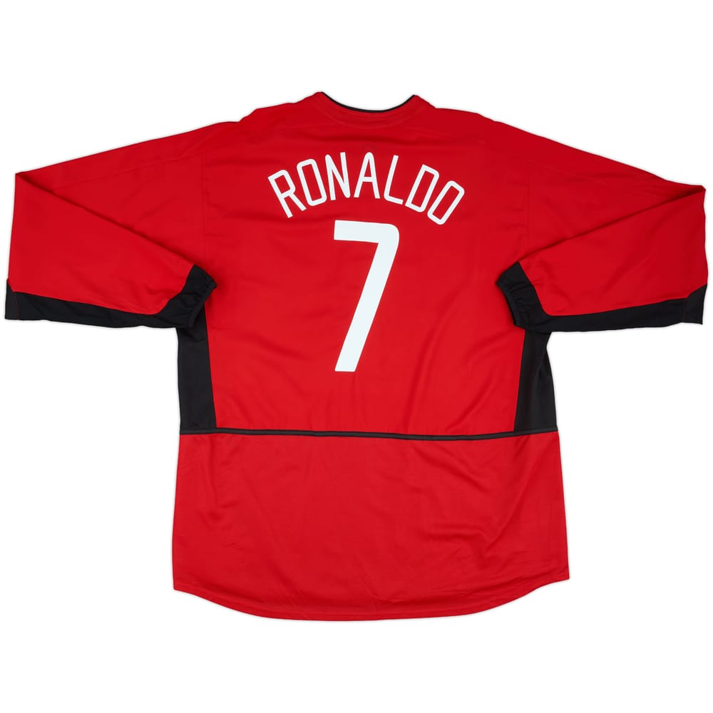 2002-04 Manchester United Home L/S Shirt Ronaldo #7 - 10/10 - (XXL)