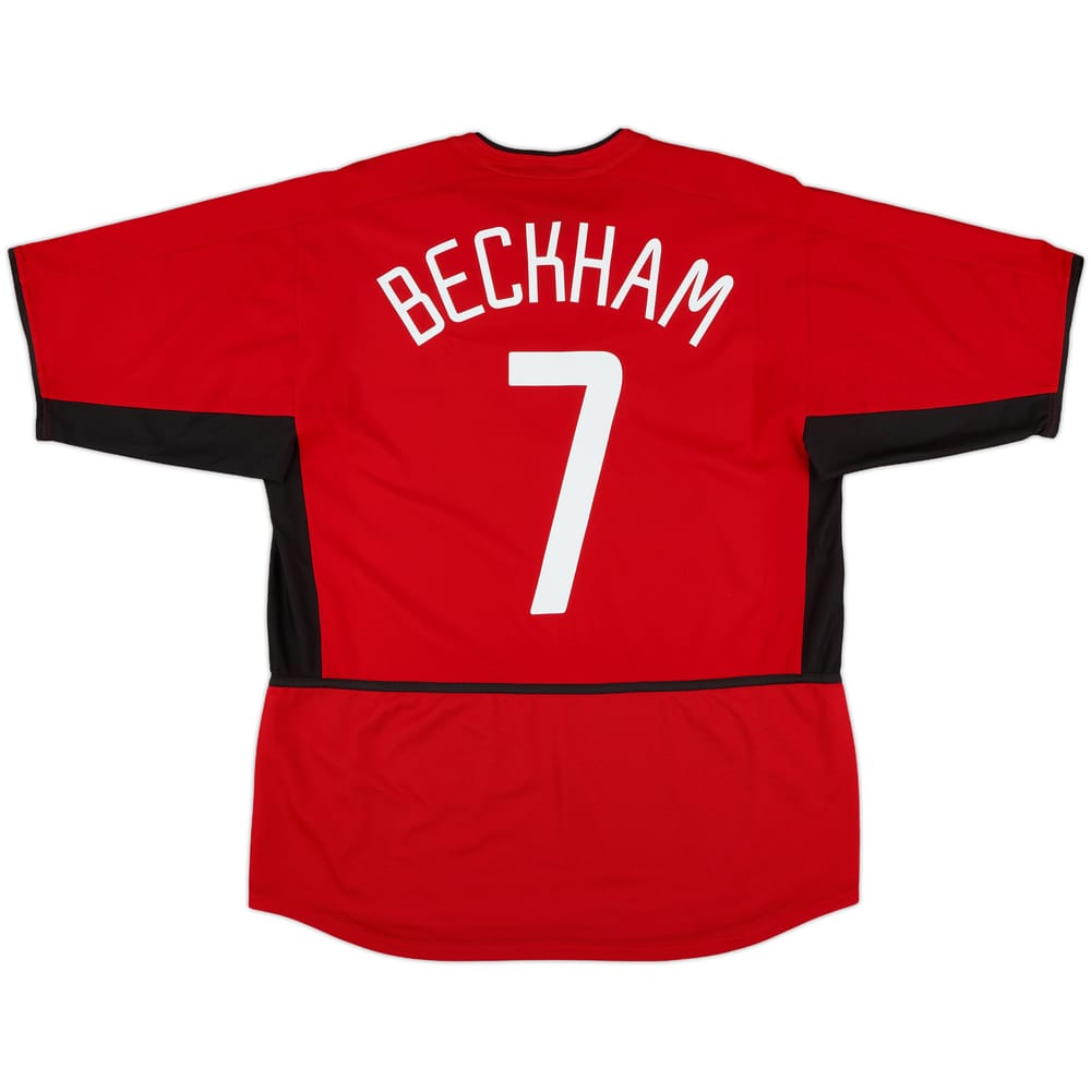 2002-04 Manchester United Home Shirt Beckham #7 - 6/10 - (L)