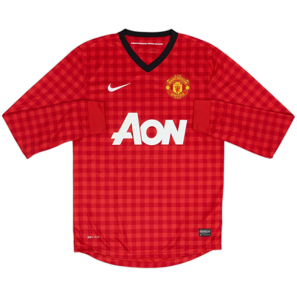 2012-13 Manchester United Home L/S Shirt - 5/10 - (S)