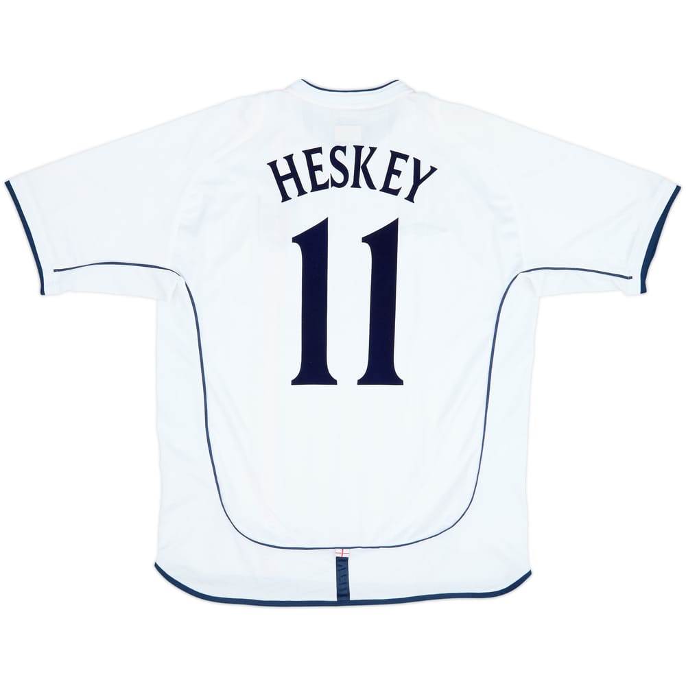 2001-03 England Home Shirt Heskey #11 - 9/10 - (XL)