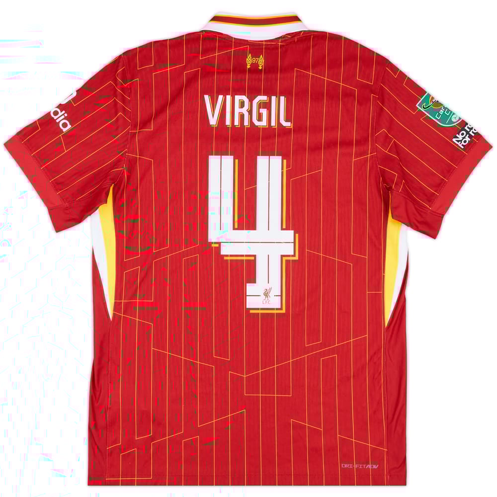 2024-25 Liverpool Authentic Carabao Cup Home Shirt Virgil #4 - 9/10 - (L)