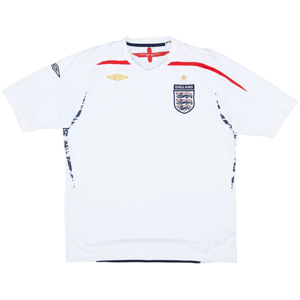 2007-09 England Home Shirt - 5/10 - (XL)