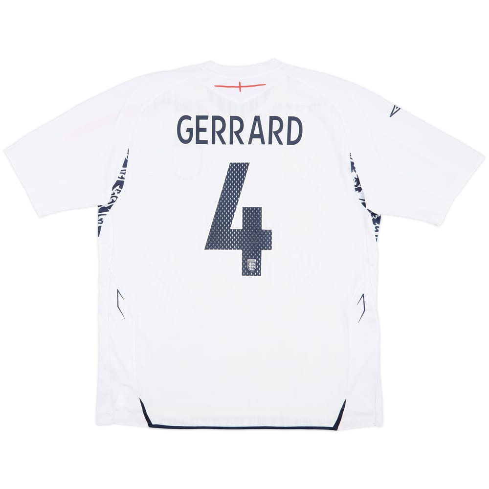 2007-09 England Home Shirt Gerrard #4 - 6/10 - (XXL)