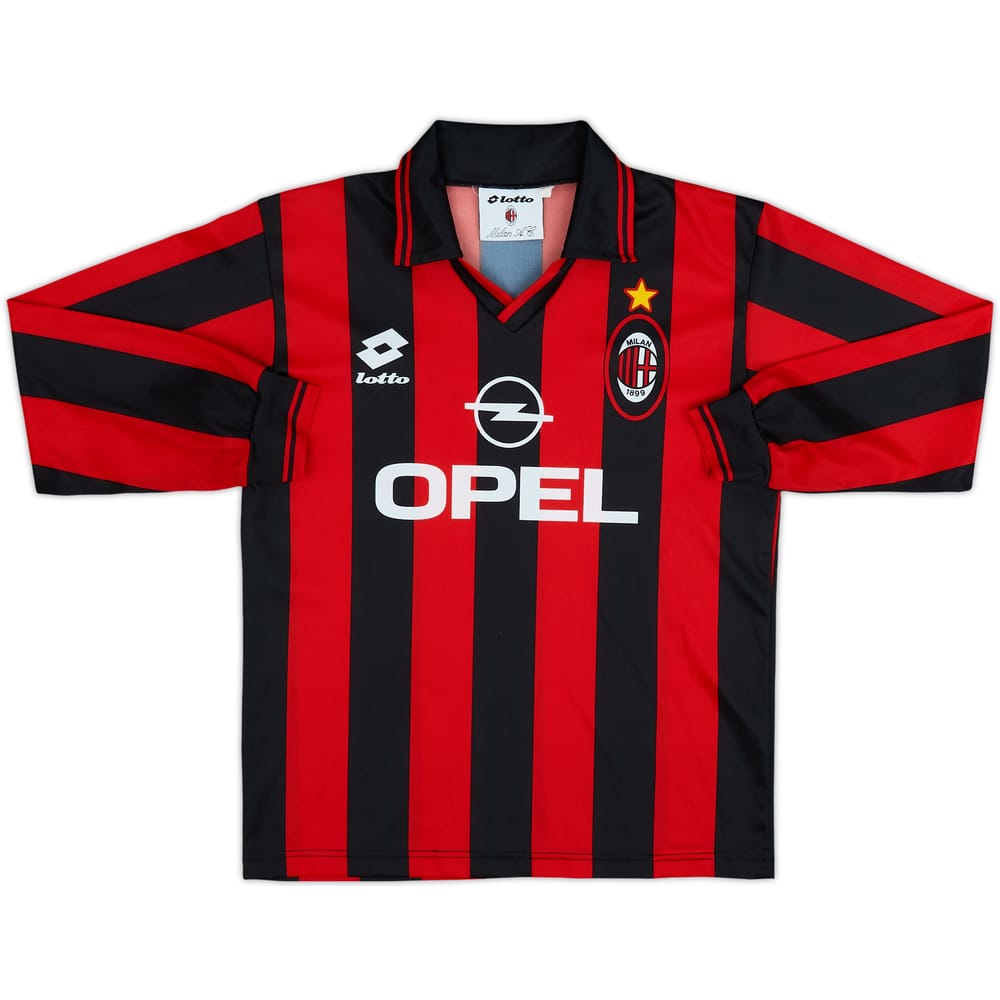 1995-96 AC Milan Home L/S Shirt - 9/10 - (15-16 Years)