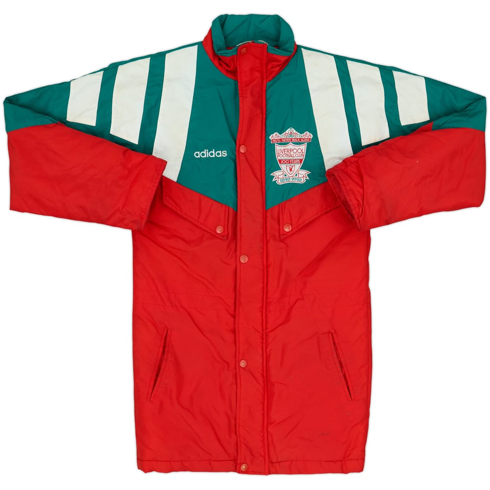 1992-93 Liverpool adidas Padded Bench Coat - 5/10 - (10-11 Years)