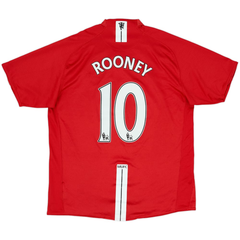 2007-09 Manchester United Home Shirt Rooney #10 - 8/10 - (L)