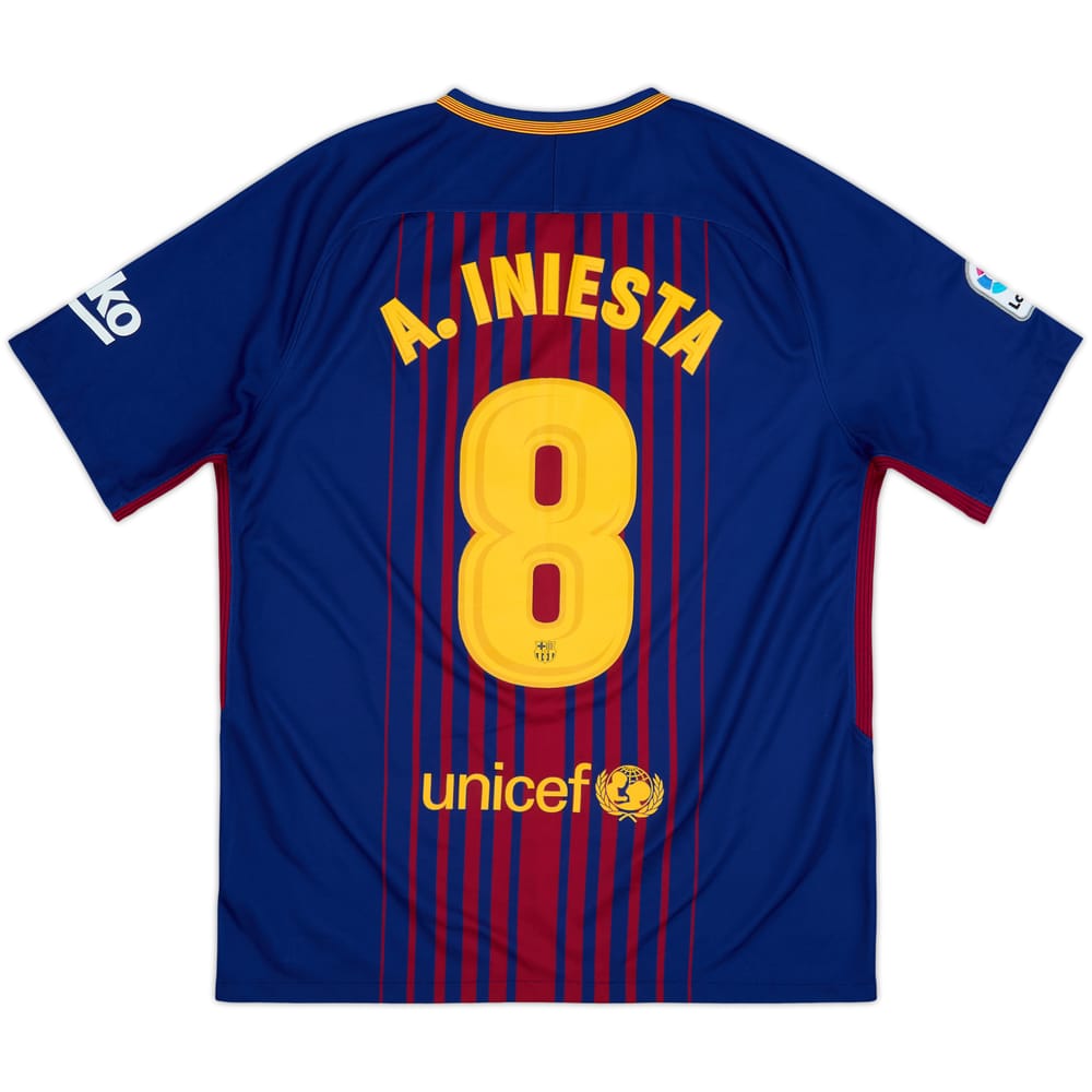 2017-18 Barcelona Home Shirt A.Iniesta #8 - 8/10 - (L)