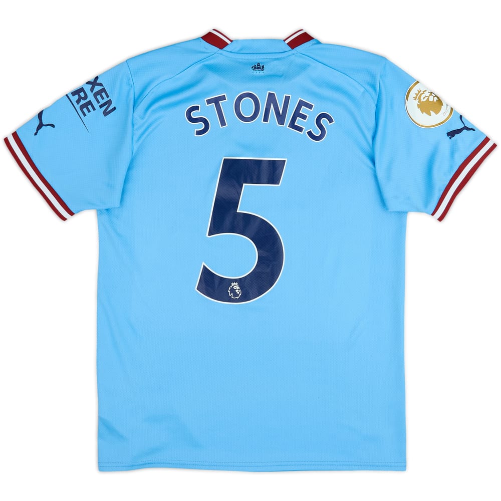 2022-23 Manchester City Home Shirt Stones #5 - 6/10 - (S)