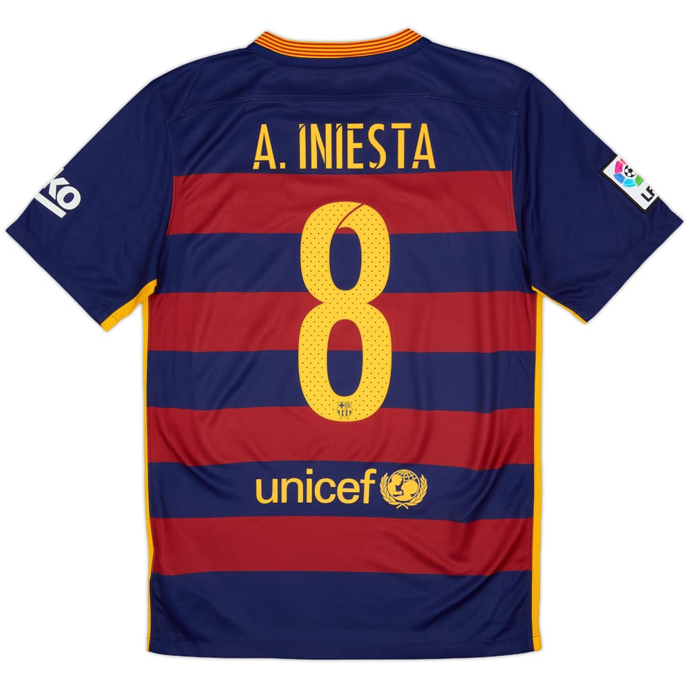2015-16 Barcelona Home Shirt A.Iniesta #8 - 8/10 - (S)