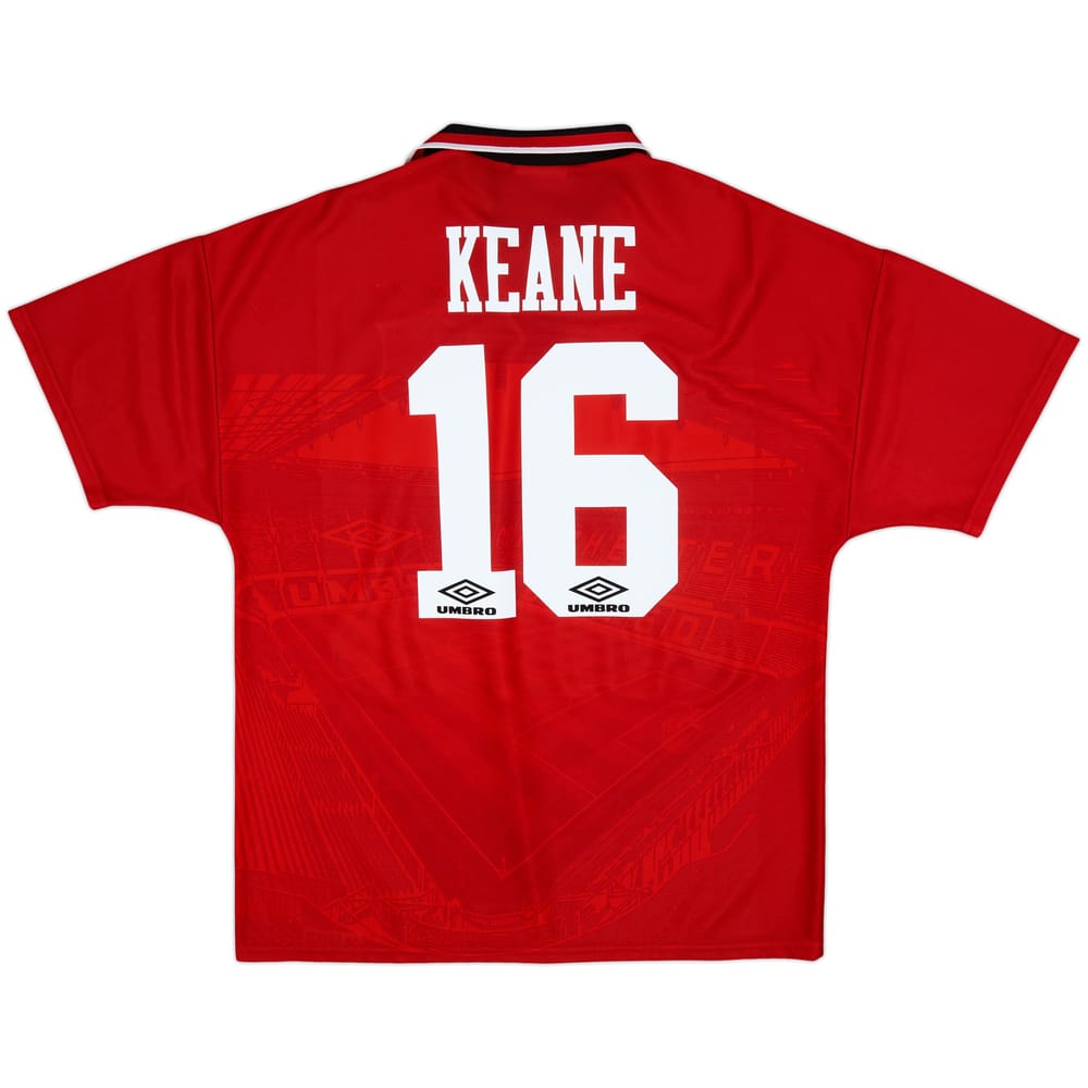 1994-96 Manchester United Home Shirt Keane #16 - 9/10 - (L)