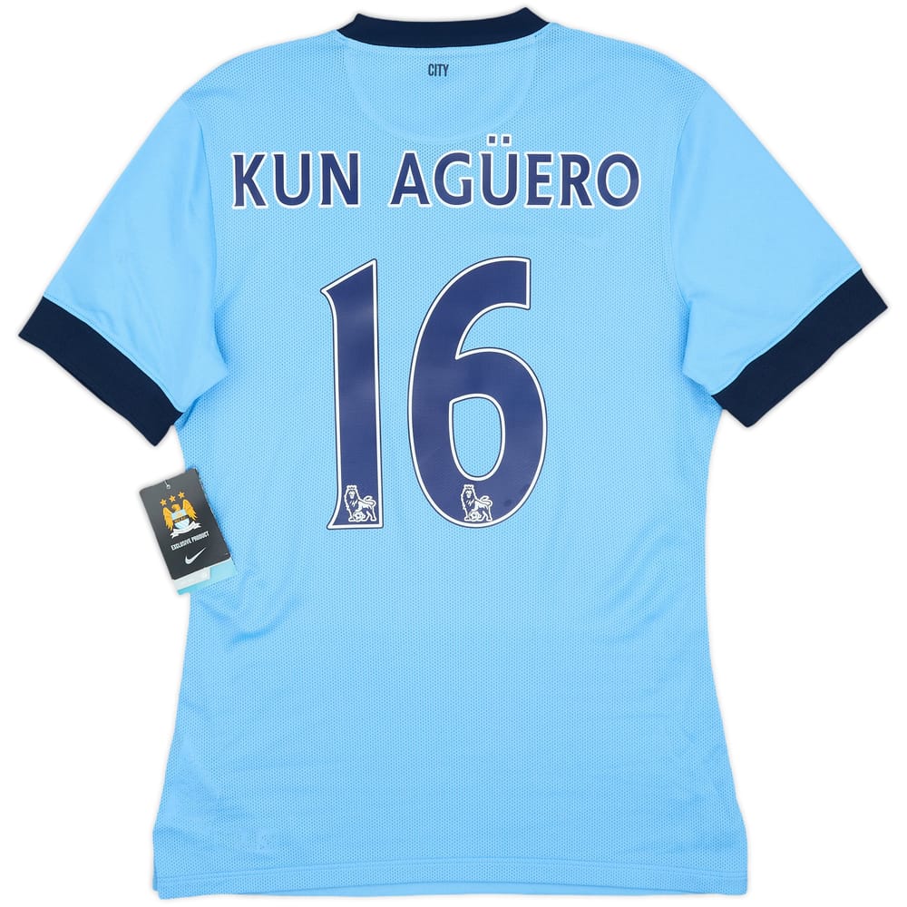 2014-15 Manchester City Authentic Home Shirt Kun Aguero #16 (M)