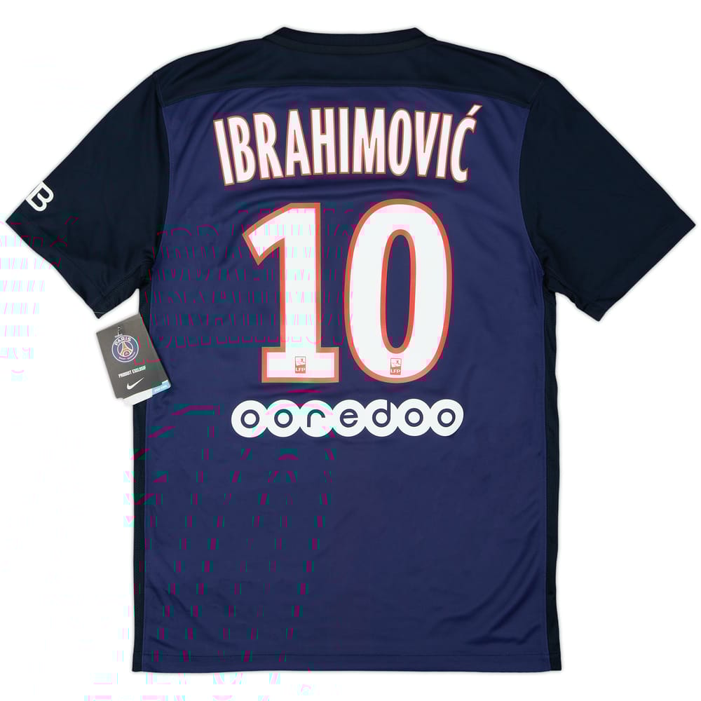 2015-16 Paris Saint-Germain Home Shirt Ibrahimovic #10 (S)