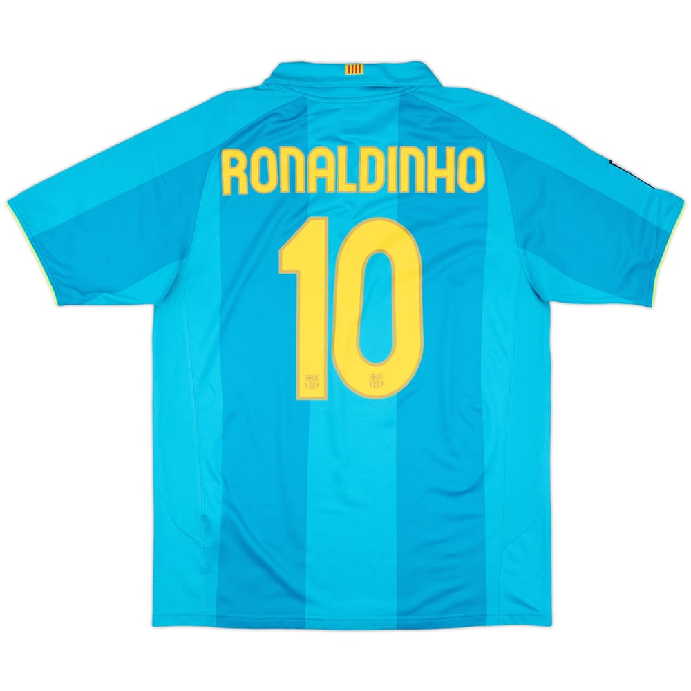 2007-09 Barcelona Away Shirt Ronaldinho #10 - 9/10 - (L)