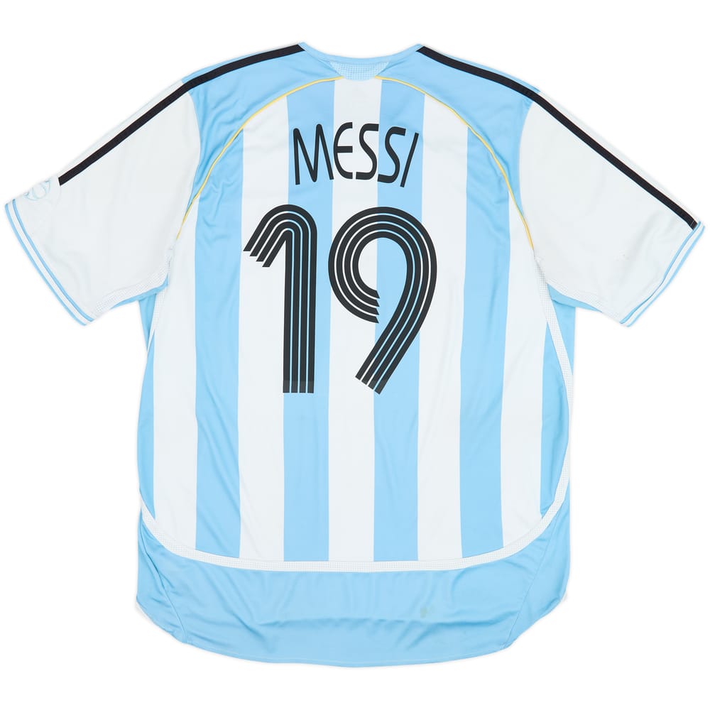 2005-07 Argentina Home Shirt Messi #19 - 6/10 - (XL)