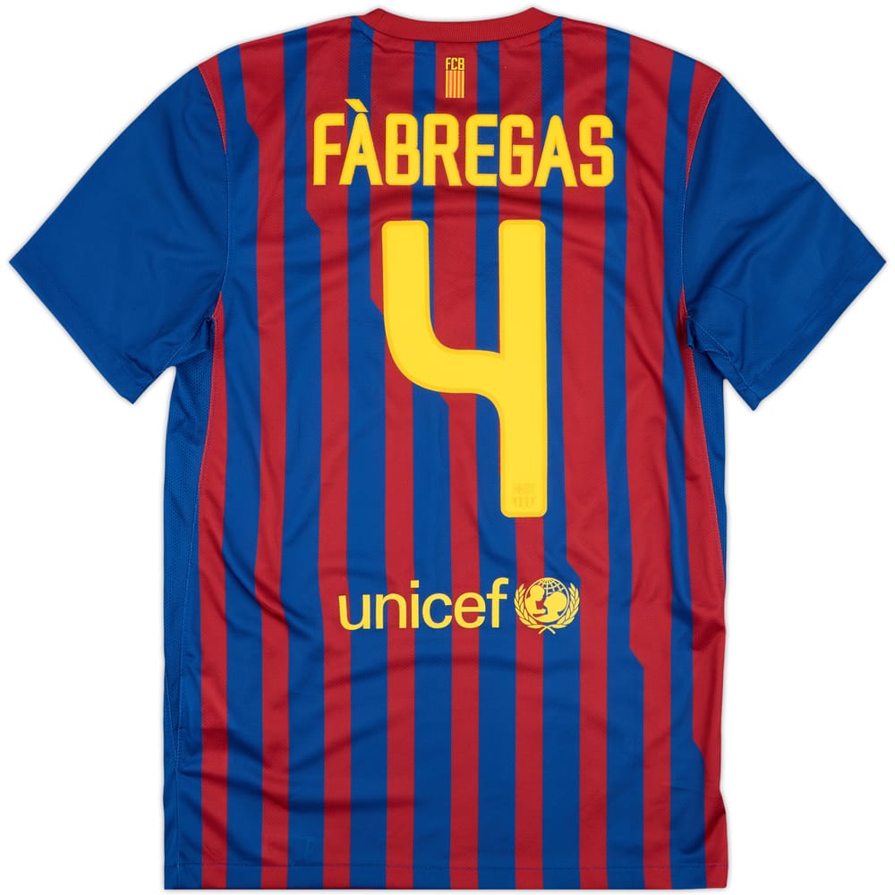 2011-12 Barcelona Home Shirt Fabregas #4 - 9/10 - (S)
