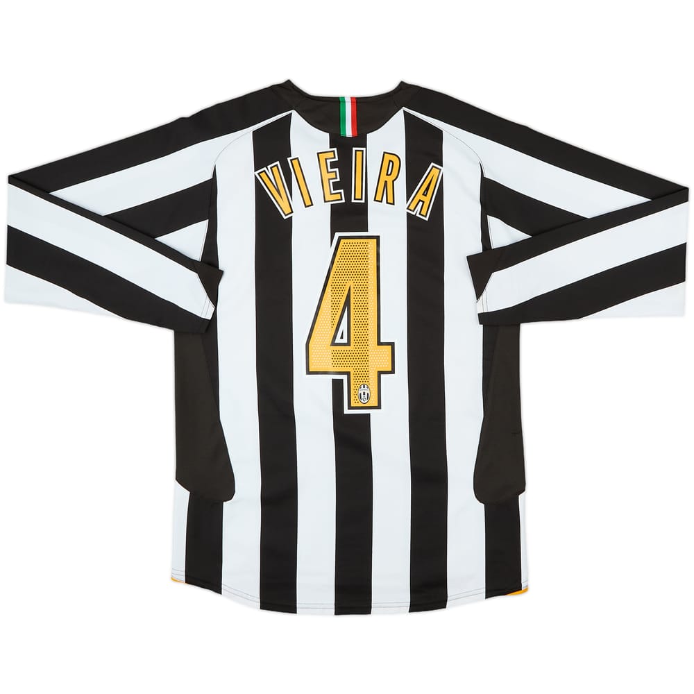 2005-06 Juventus Home L/S Shirt Vieira #4 - 6/10 - (S)