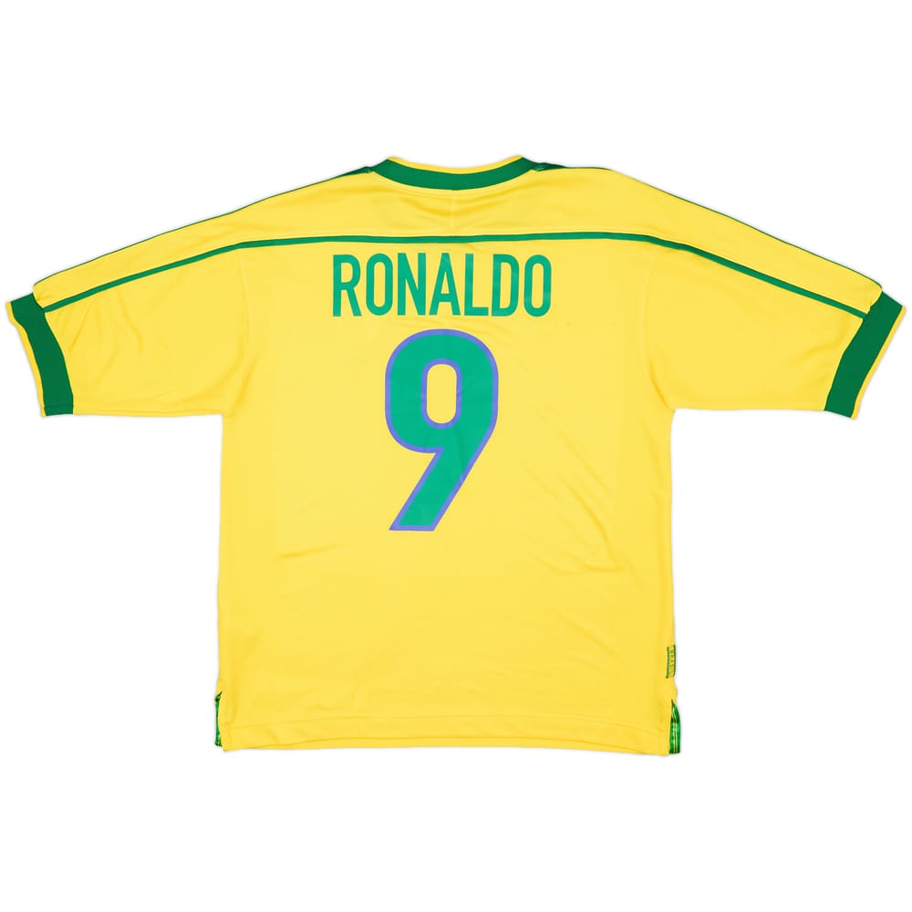 1998-00 Brazil Home Shirt Ronaldo #9 - 8/10 - (S)
