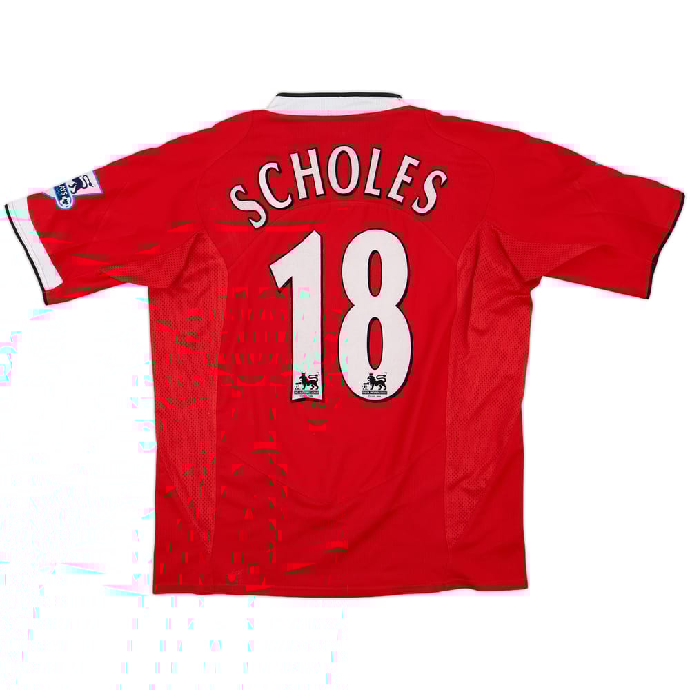 2004-06 Manchester United Home Shirt Scholes #18 - 7/10 - (L)