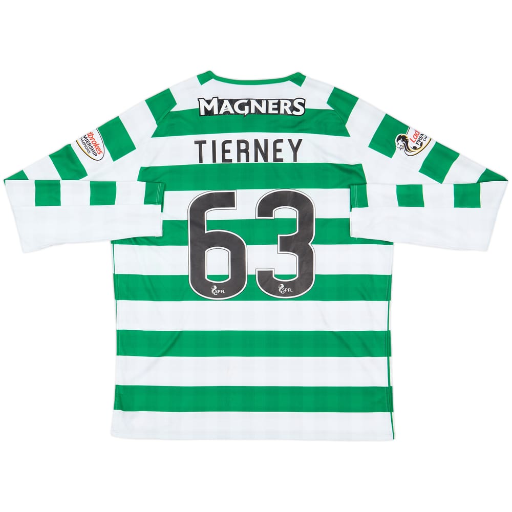 2016-17 Celtic Home L/S Shirt Tierney #63 - 7/10 - (XL)