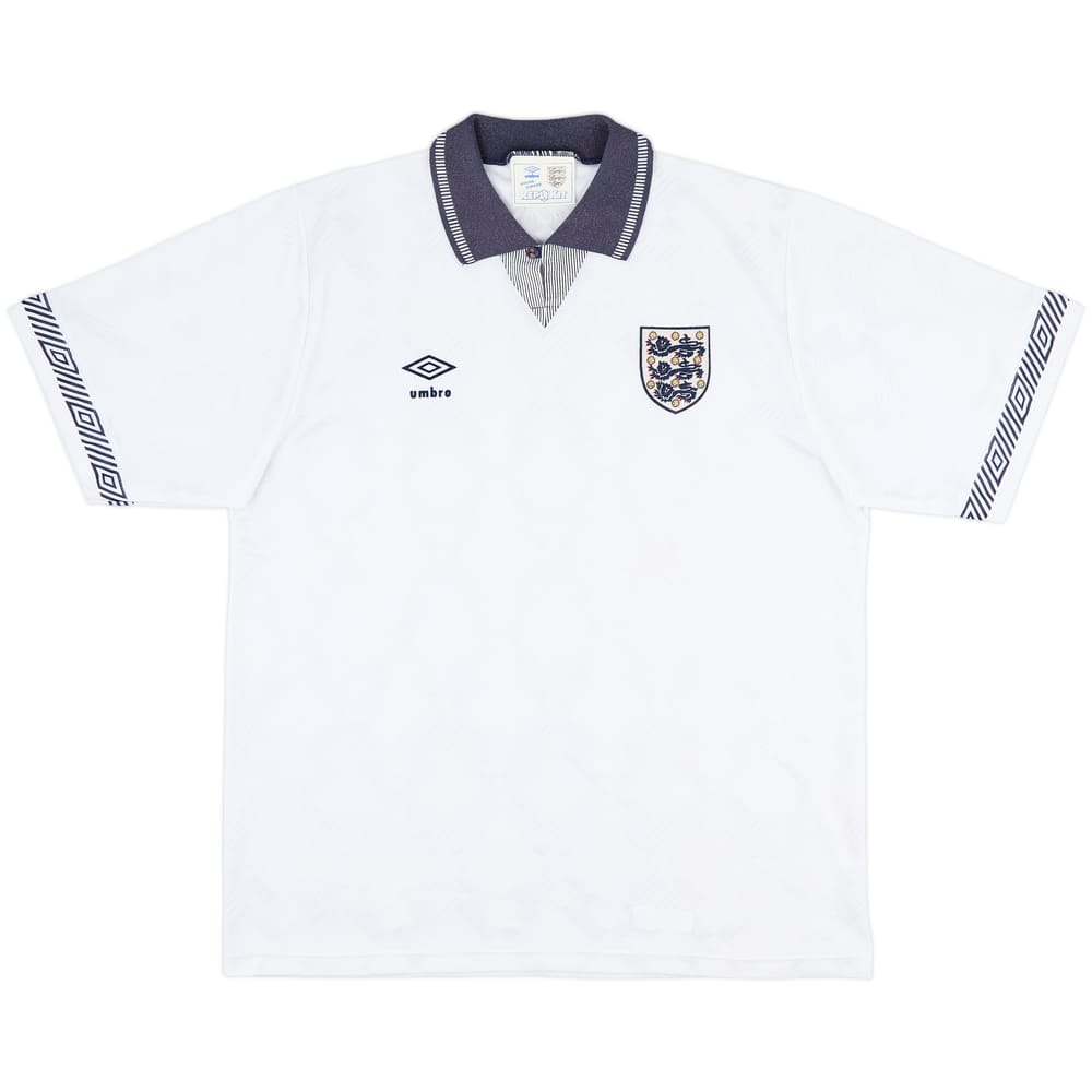 1990-92 England Home Shirt - 8/10 - (L)