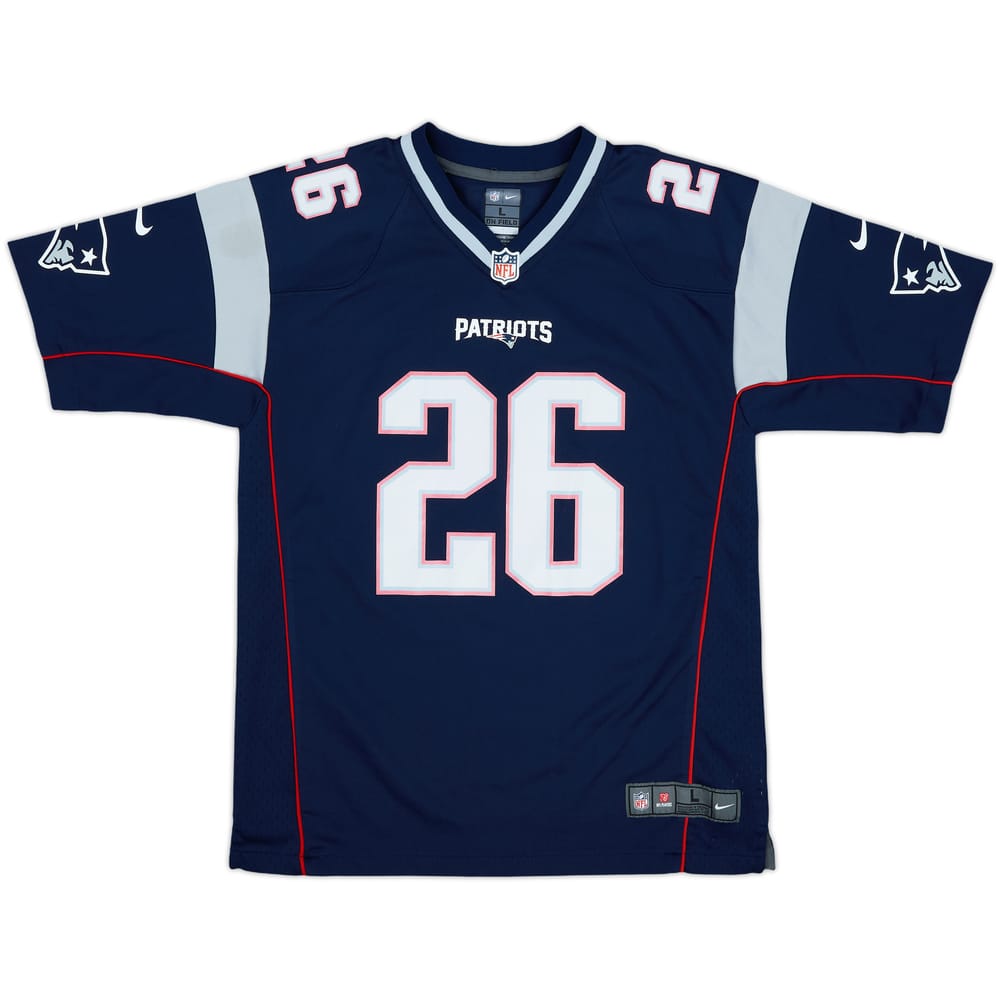 2018-19 New England Patriots Michel #26 Nike Game Home Jersey - 6/10 - (L.Boys)