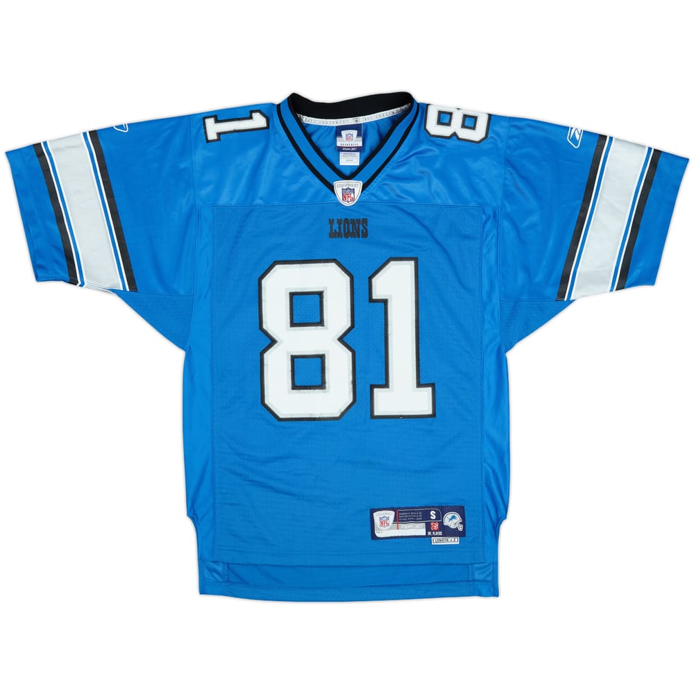 2007 Detroit Lions Johnson #81 Reebok Premier Home Jersey - 8/10 - (S)
