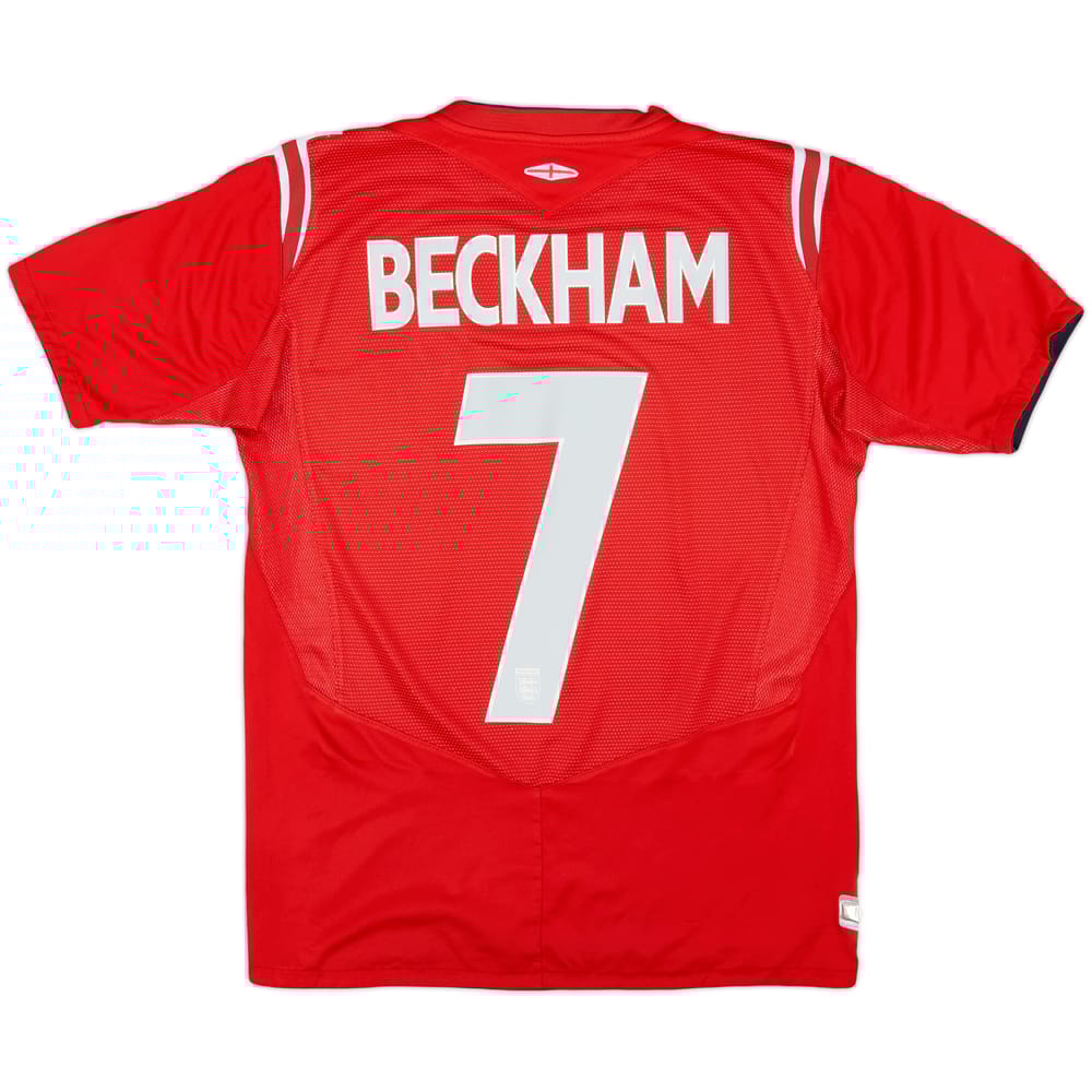 2004-06 England Away Shirt Beckham #7 - 9/10 - (XL.Boys)