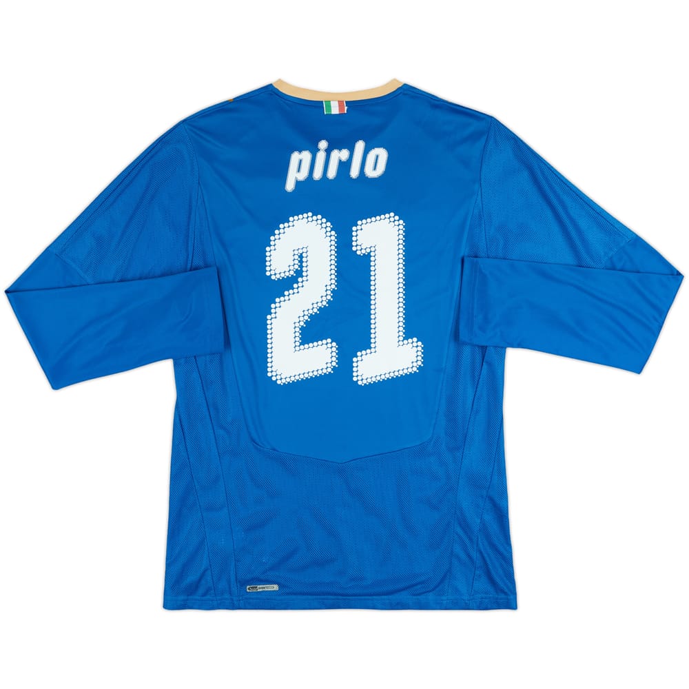 2007-08 Italy Player Issue Home L/S Shirt Pirlo #21 - 8/10 - (M)