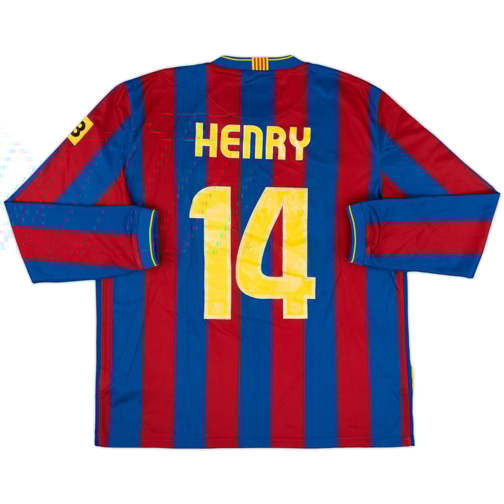 2009-10 Barcelona Home L/S Shirt Henry #14 - 6/10 - (L)