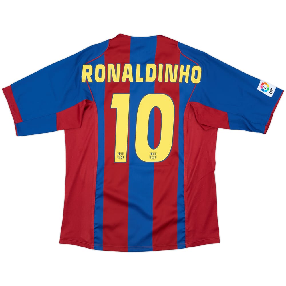 2004-05 Barcelona Home Shirt Ronaldinho #10 - 9/10 - (L)