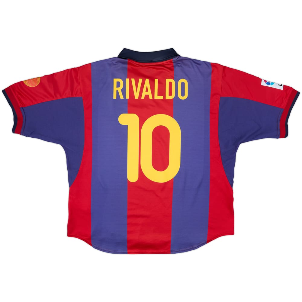 2000-01 Barcelona Home Shirt Rivaldo #10 - 7/10 - (XL)