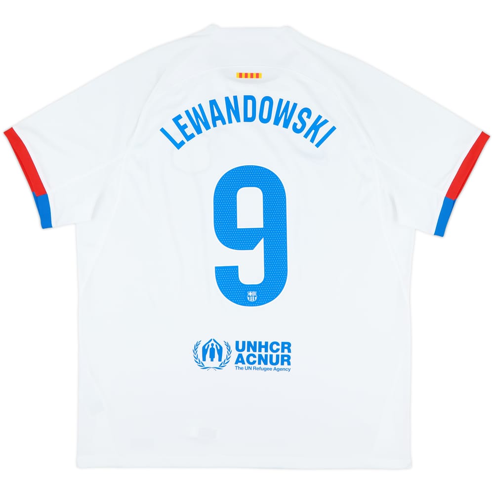 2023-24 Barcelona Away Shirt Lewandowski #9 - 9/10 - (XL)