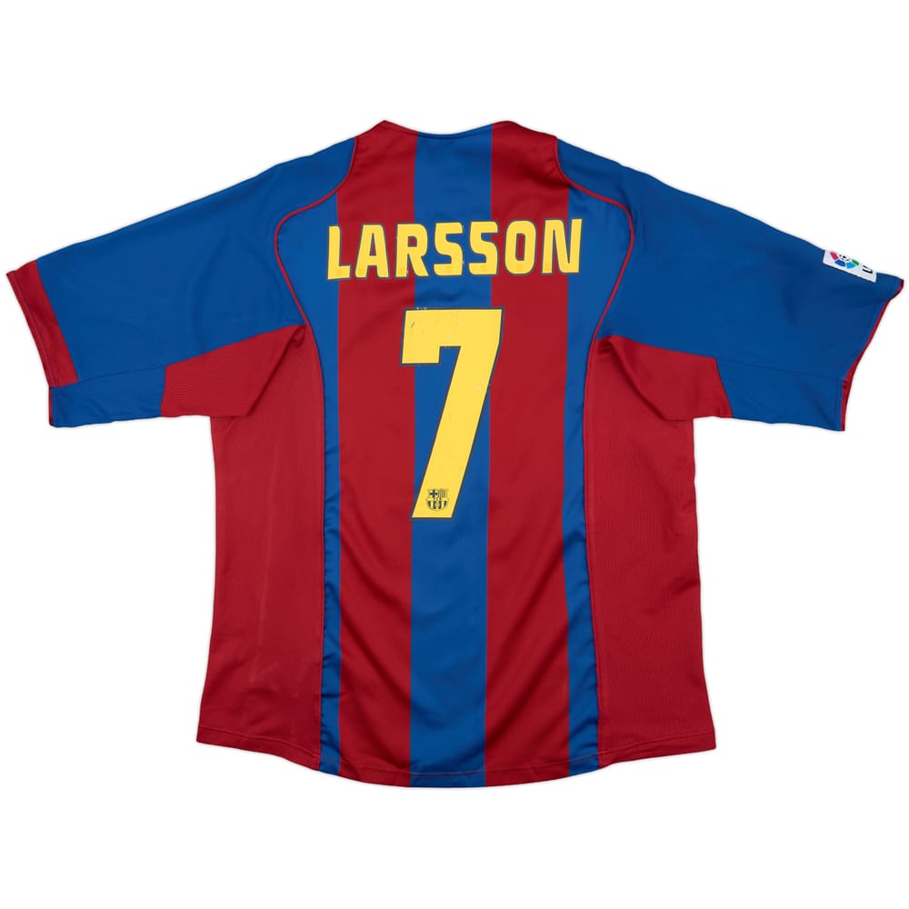 2004-05 Barcelona Home Shirt Larsson #7 - 6/10 - (L)