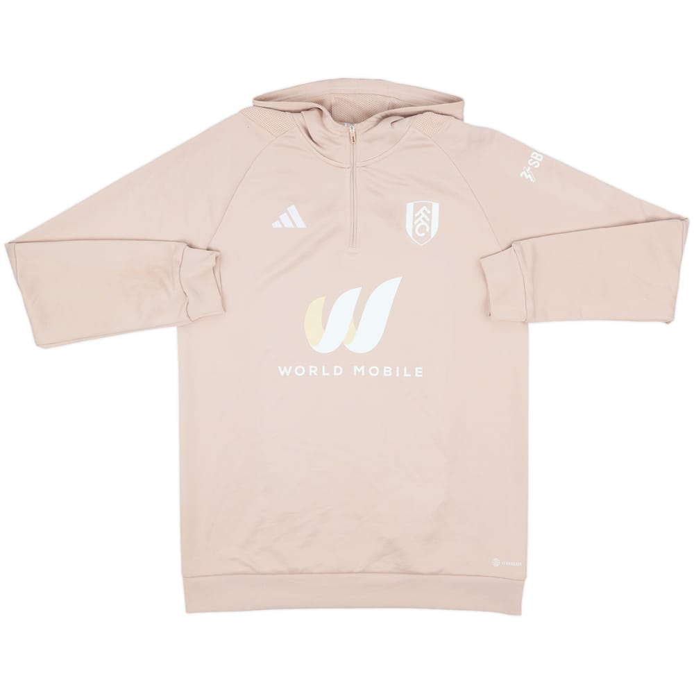 2022-23 Fulham adidas Hooded 1/4 Zip Sweat Top - 9/10 - (L)