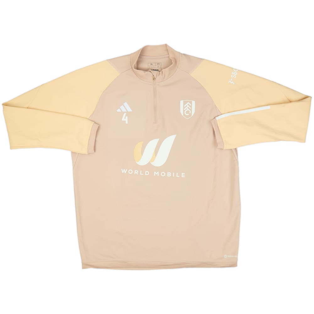 2023-24 Fulham Player Issue adidas 1/4 Zip Sweat Top #4 - 8/10 - (XL)