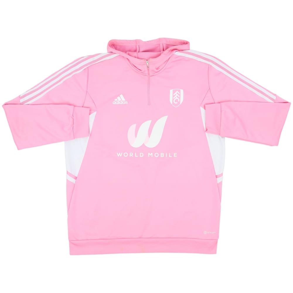 2022-23 Fulham adidas Hooded 1/4 Zip Drill Top - 8/10 - (XL)