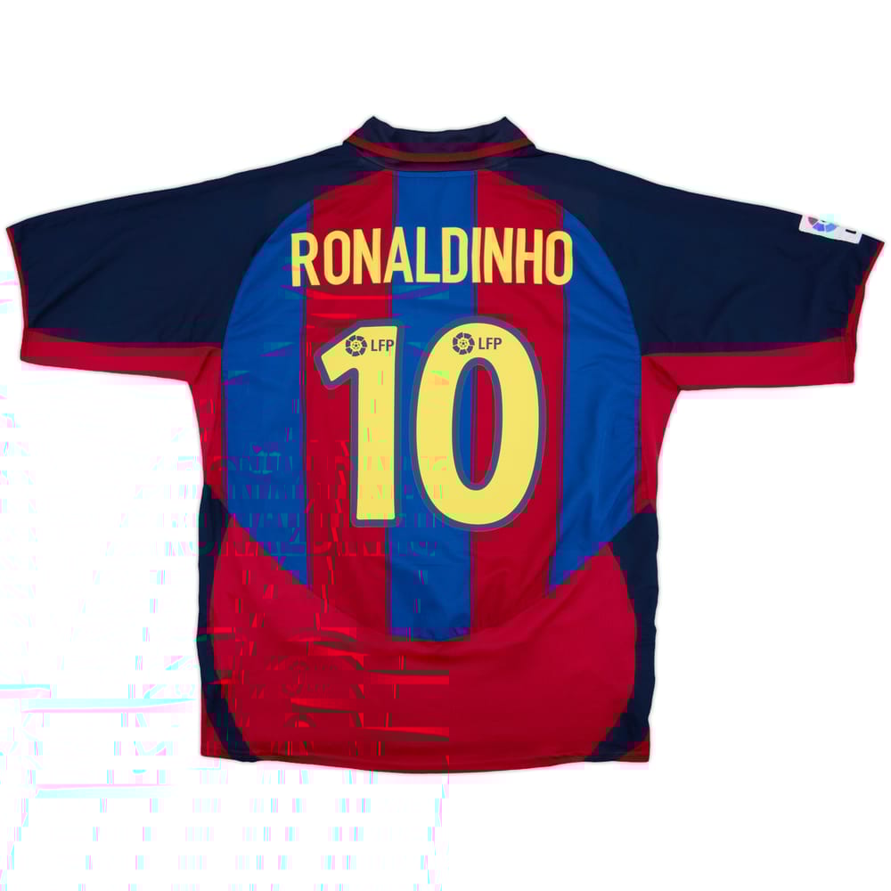 2003-04 Barcelona Home Shirt Ronaldinho #10 - 8/10 - (L)