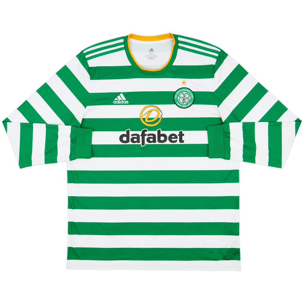 2020-21 Celtic Home L/S Shirt - 9/10 - (XL)