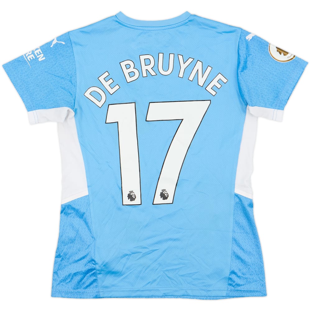 2021-22 Manchester City Home Shirt De Bruyne #17 - 8/10 - (S.Boys)