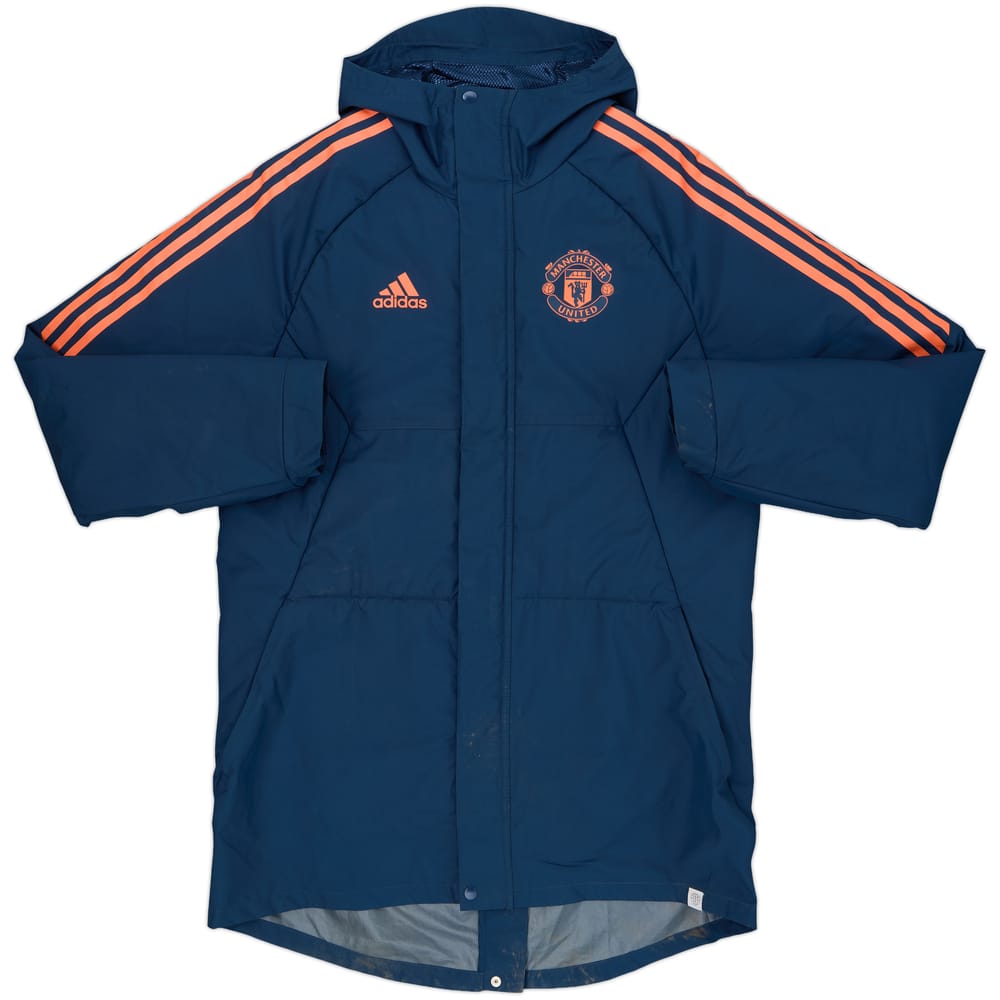 2022-23 Manchester United adidas Hooded Bench Coat - 8/10 - (M)