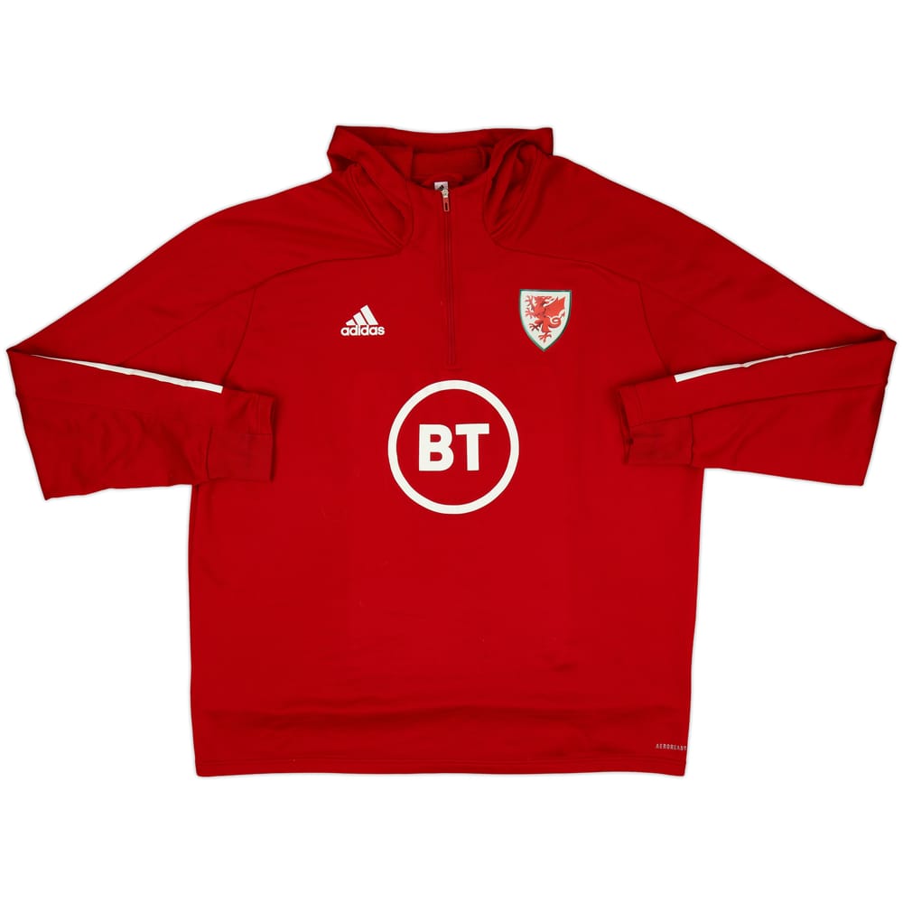 2020-22 Wales adidas 1/4 Zip Hooded Drill Top - 8/10 - (XXL)