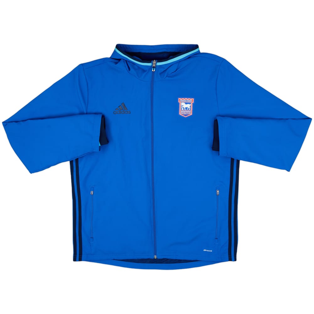 2015-16 Ipswich adidas Hooded Track Jacket - 9/10 - (L)