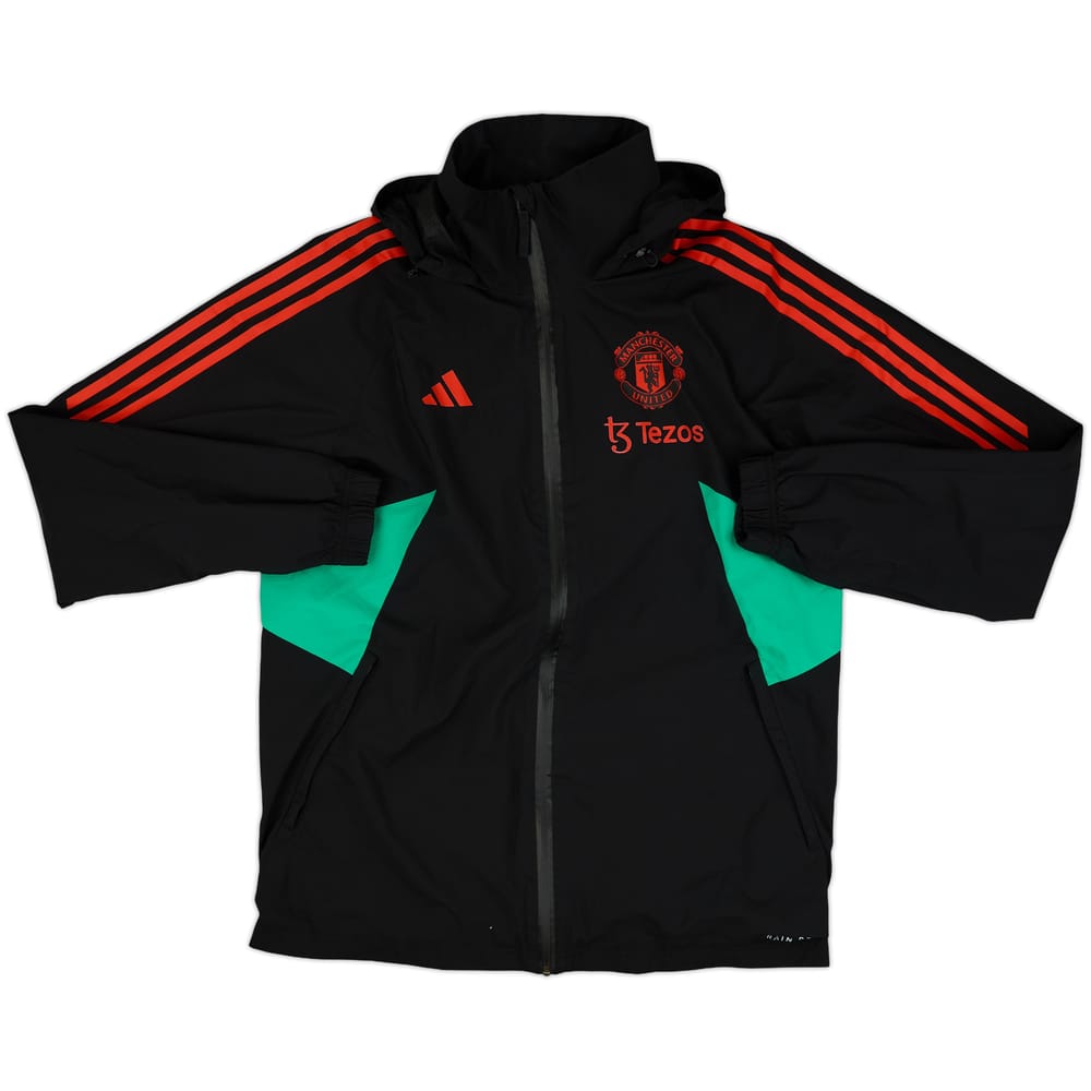 2023-24 Manchester United adidas Hooded Rain Jacket - 8/10 - (M)