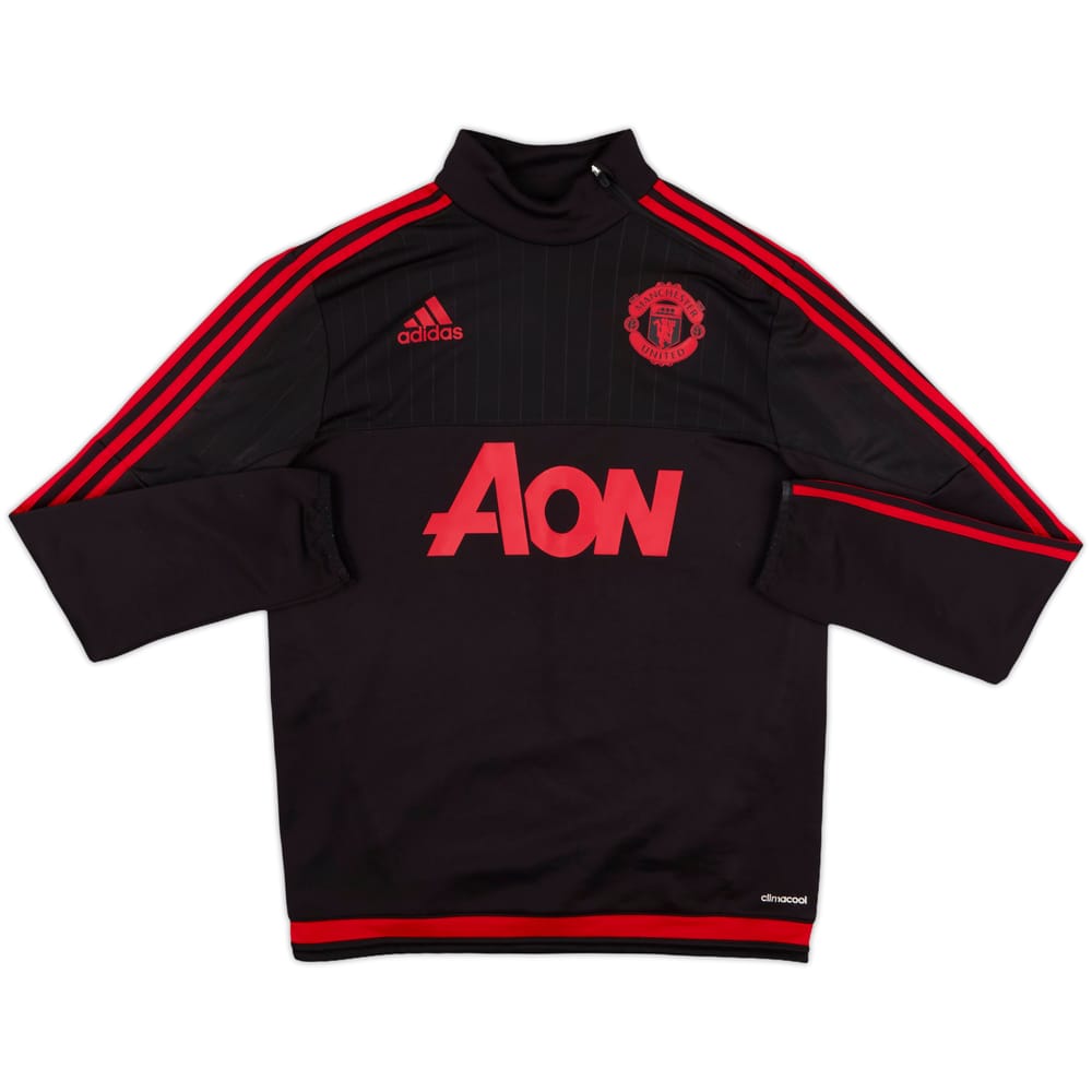 2015-16 Manchester United adidas 1/4 Zip Drill Top - 9/10 - (S)