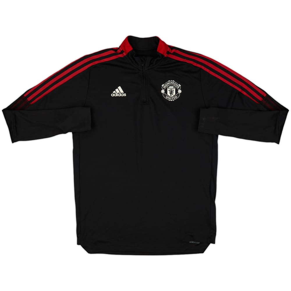 2021-22 Manchester United adidas 1/4 Zip Drill Top - 8/10 - (L)