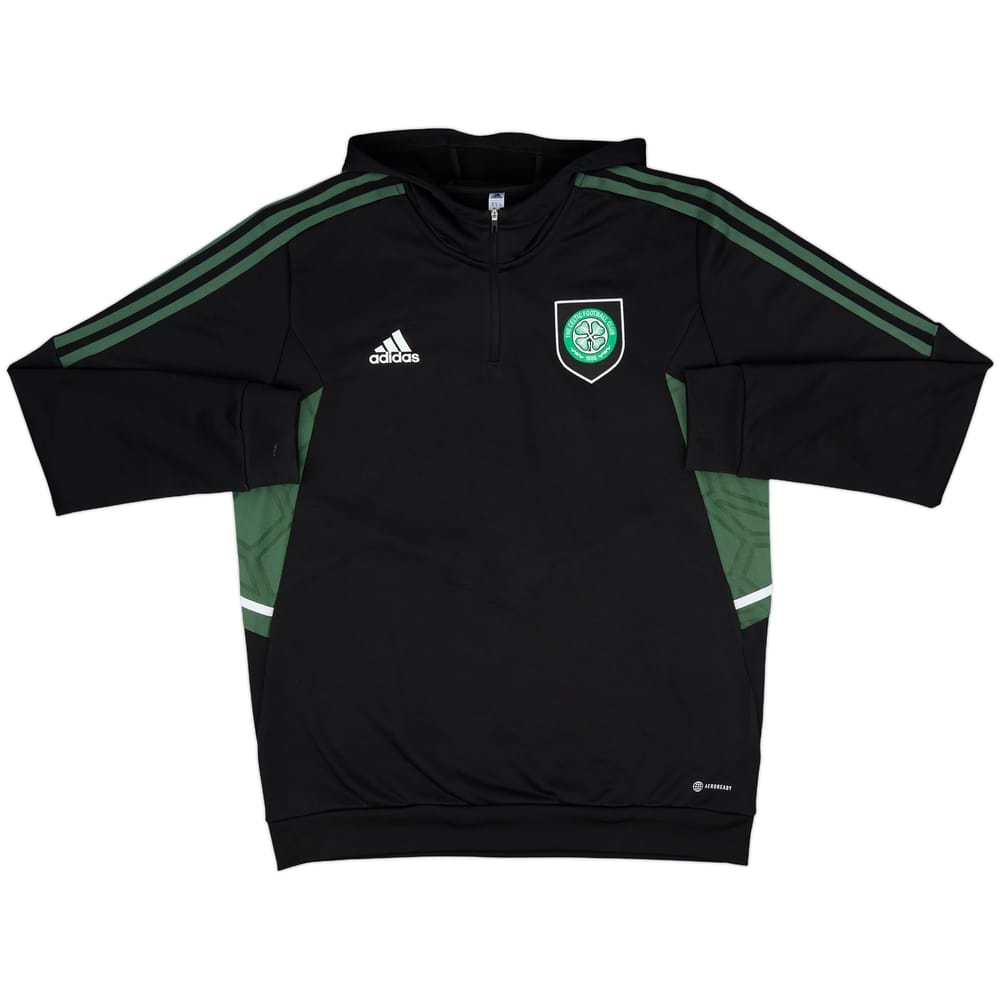 2022-23 Celtic adidas Hooded 1/4 Zip Drill Top - 10/10 - (XL)