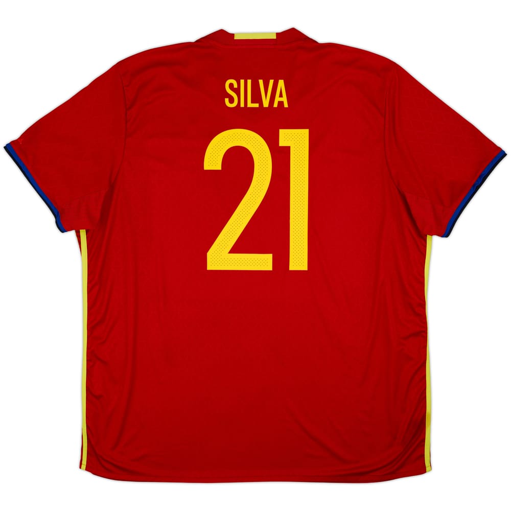 2016-17 Spain Home Shirt Silva #21 - 8/10 - (3XL)